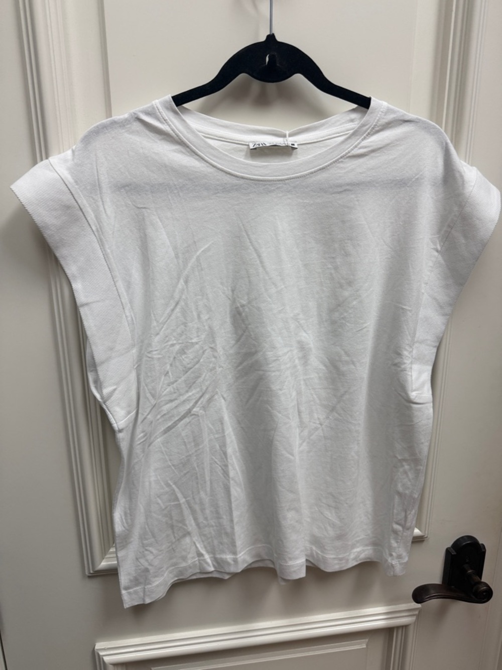 Zara White shirt Tee muscle tank sleeveless relaxed top boyfriend basic